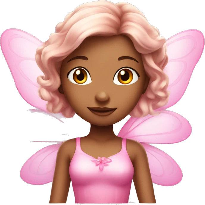 Beautiful pretty fairy girl with pink clothes flying with pink high detail fairy wings   emoji