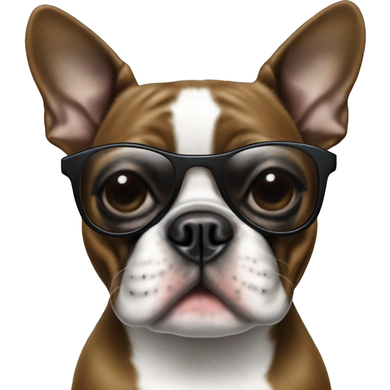Boston terrier with sunglasses emoji