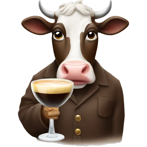 cow holding espresso martini  emoji