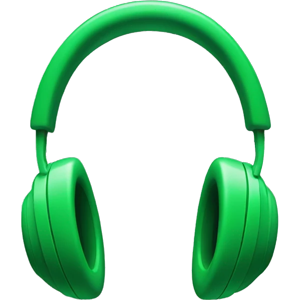Green headphones emoji
