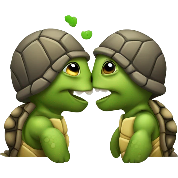 kissing turtles emoji
