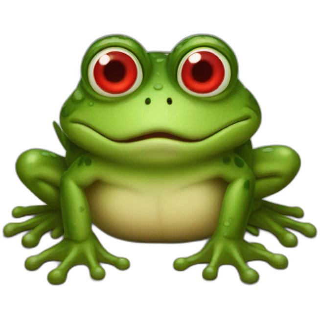 mad frog, red eyes emoji