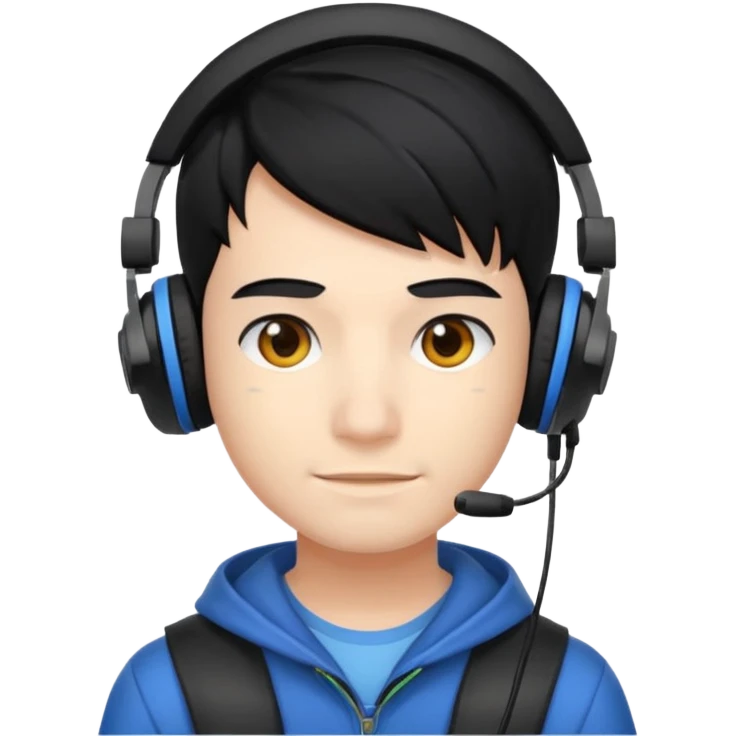 A gamer boy black hair  emoji