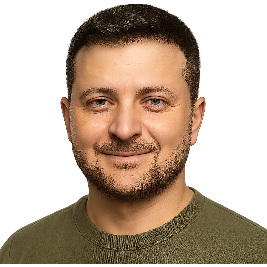 photorealistic emoji style portrait of Vladimir Zelensky with a confident expression emoji