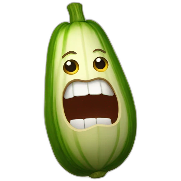 Courgette mouth wide open emoji