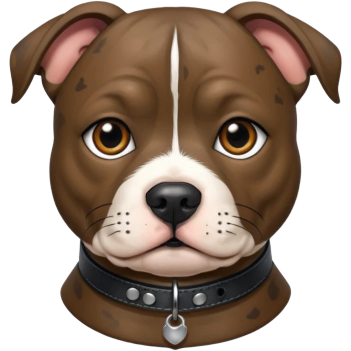 brindle staffordshire bull terrier leather black coller emoji