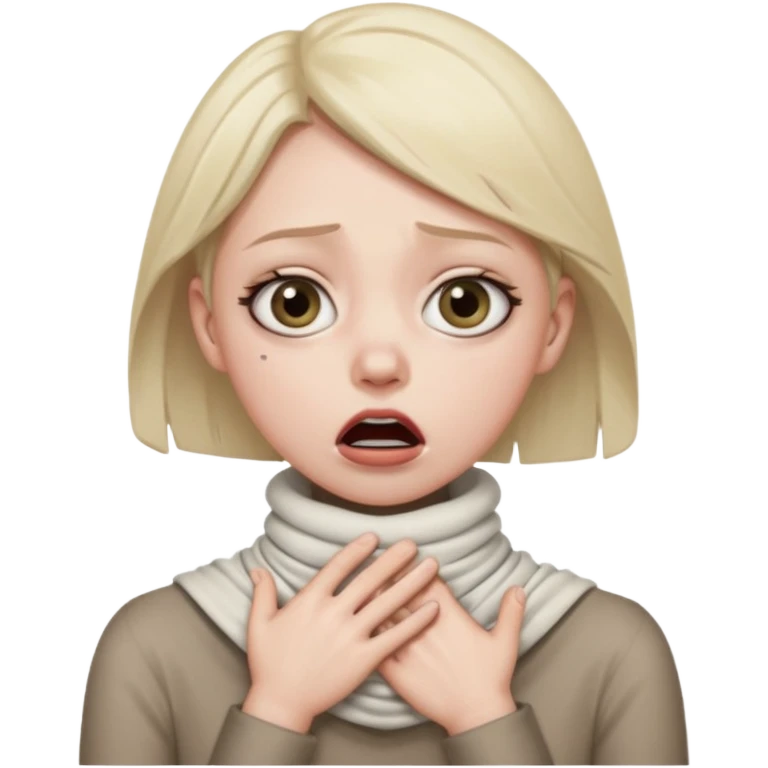 pretending to strangle your own neck emoji