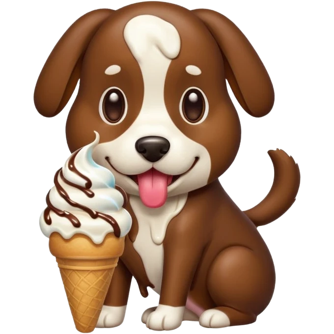 Dog eating ice cream emoji