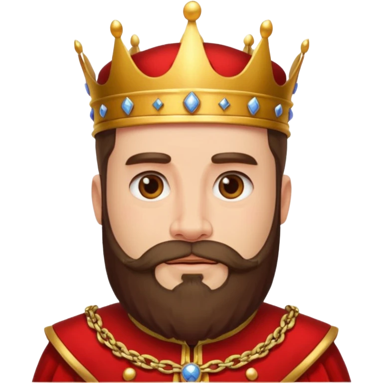 bearded  uncrowned king  red  ROYAL outfit emoji