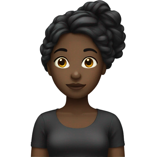 black girl with long dark hair emoji