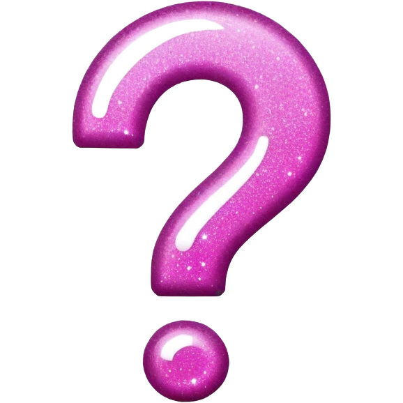 Pink glitter question mark  emoji