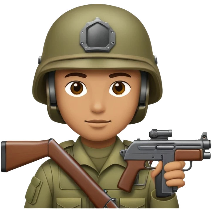 military soldier with helmet and gun emoji
