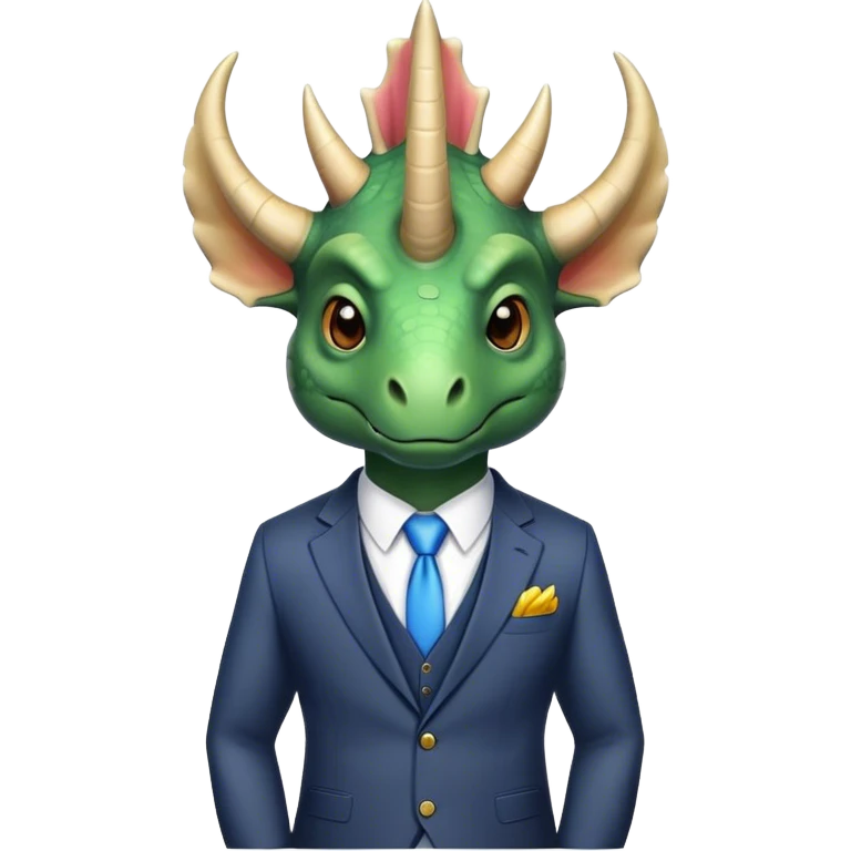 triceratops in a suit emoji