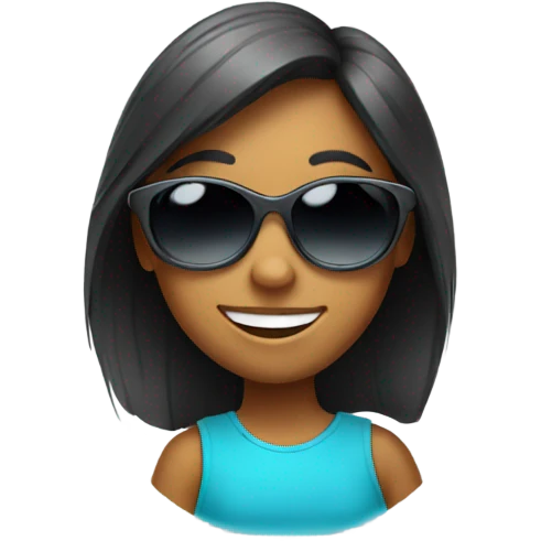 smiling girl with sunglasses emoji