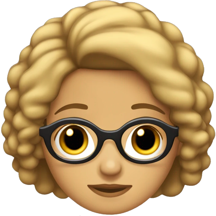 Chica blanca , pelo suelto negro castaño y lacio , lentes y linda  emoji