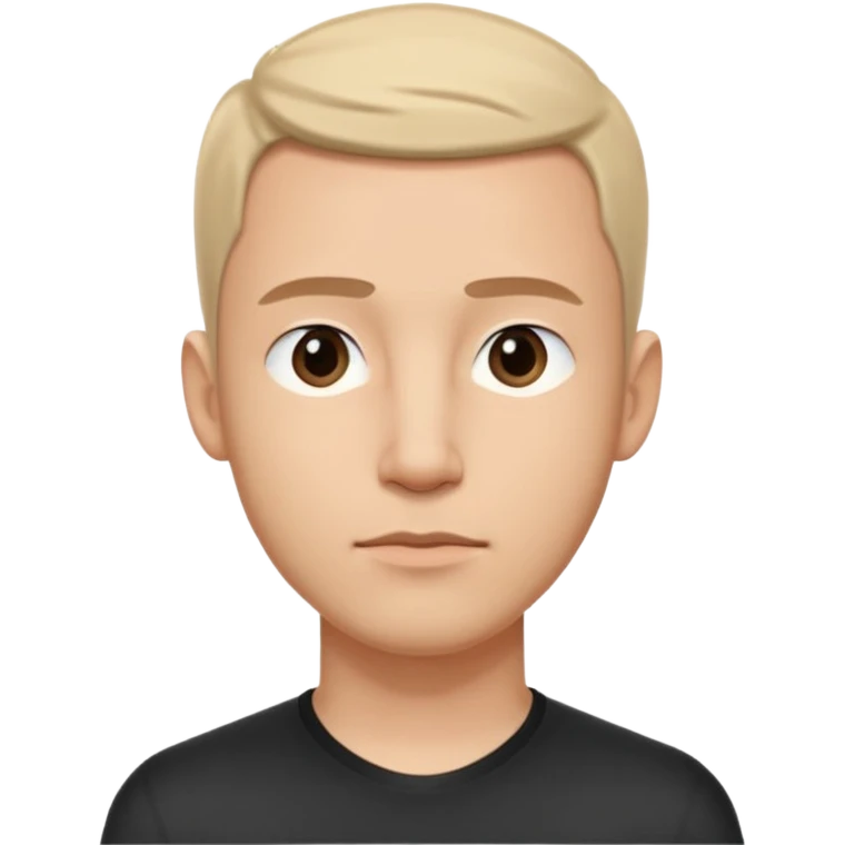 man wearing a black strap watch portrait, head and shoulders only, long face shape, sharp nose, calm expression, black strap watch on wrist, 3D cartoon, mobile game icon style, clean background, no text, no watermark
 emoji