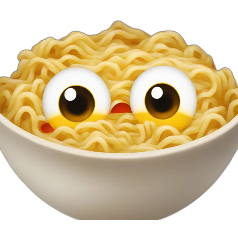 Ramen with eyes and a smile emoji