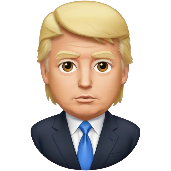 Donald Trump with blonde hair and suit emoji