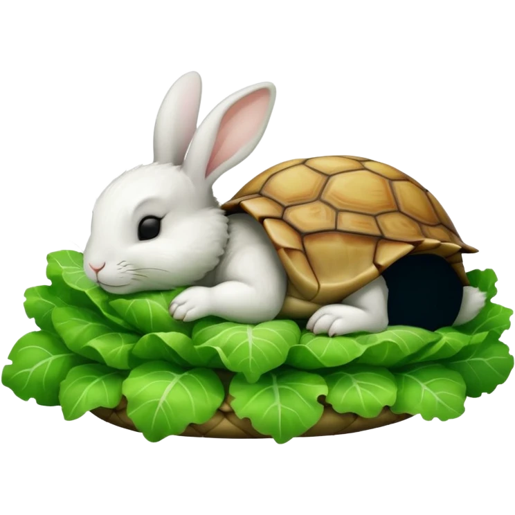  lapin qui dort et la tortu qui mange de la letu emoji