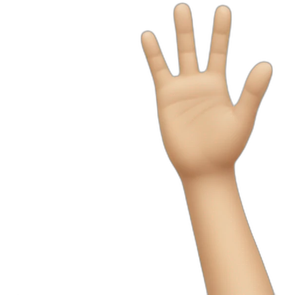 A hand wave a cat emoji