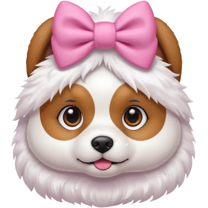 ￼Dog with pink bow on head emoji