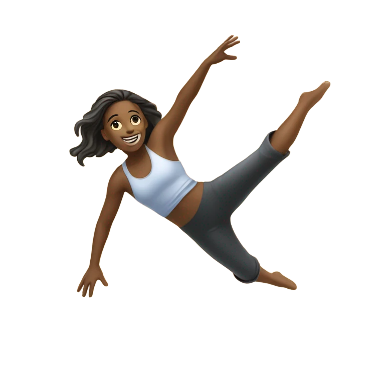 Girl flipping on beach emoji