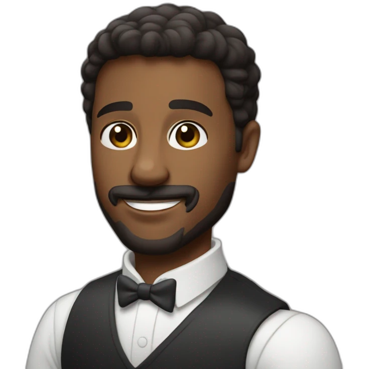 wendell carvalho, homem de pele clara de barba preta tomando um bom vinho branco emoji