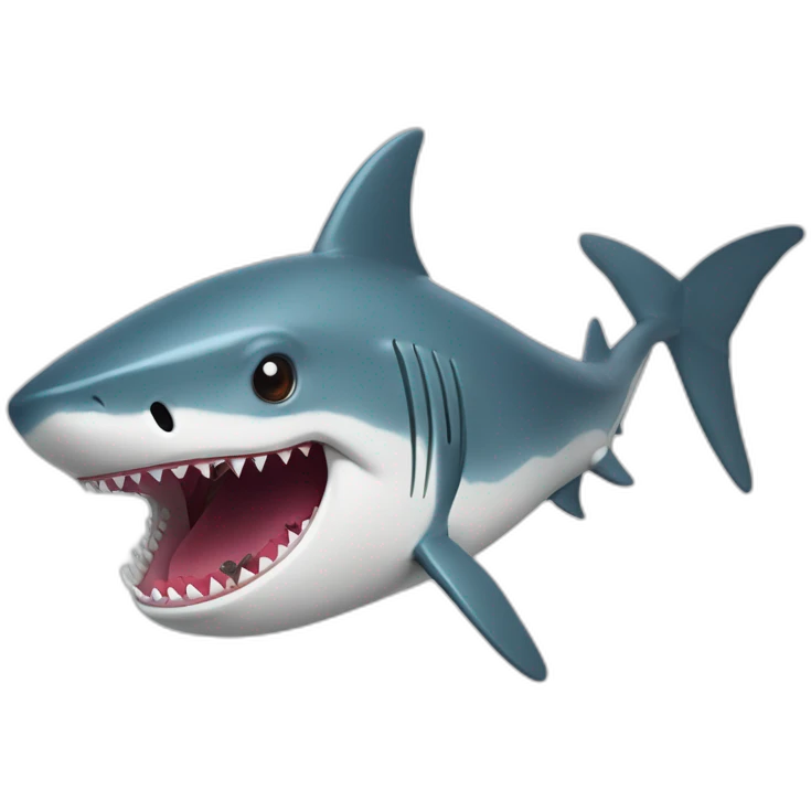 requin avec une huitre énorme dans la bouche emoji