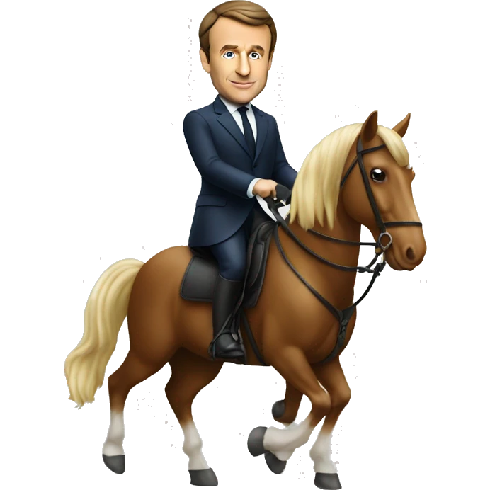 Emmanuel Macron sur un cheval emoji