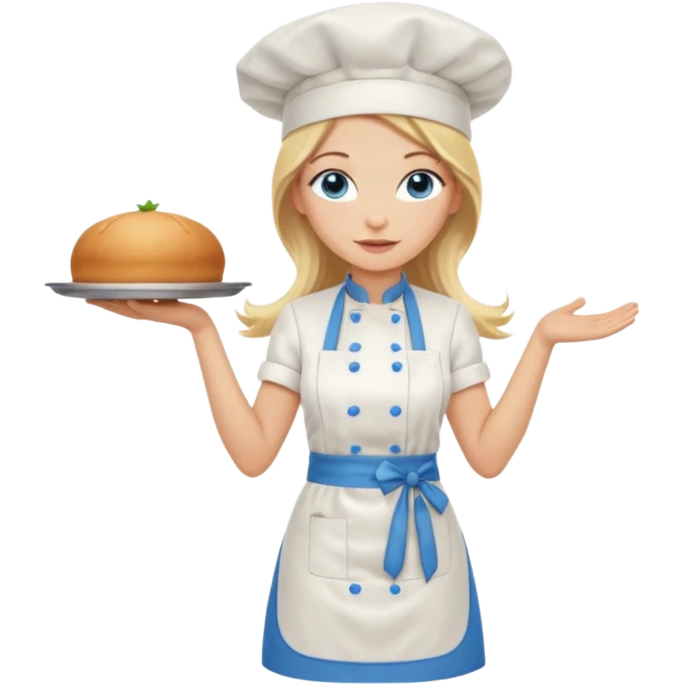 Full body 
Sexy Long Blonde hair blue eyed female chef emoji