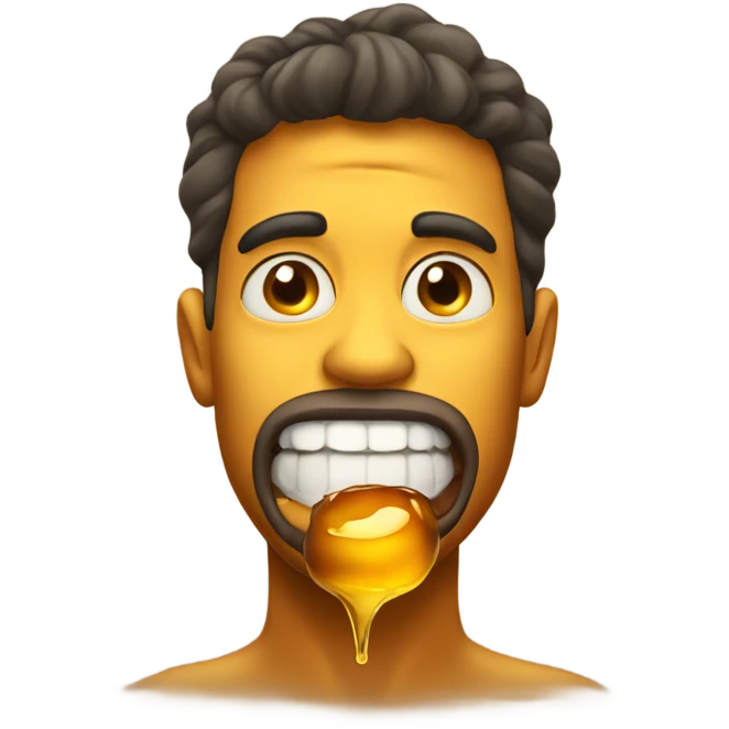 honey comming out of man mouth emoji