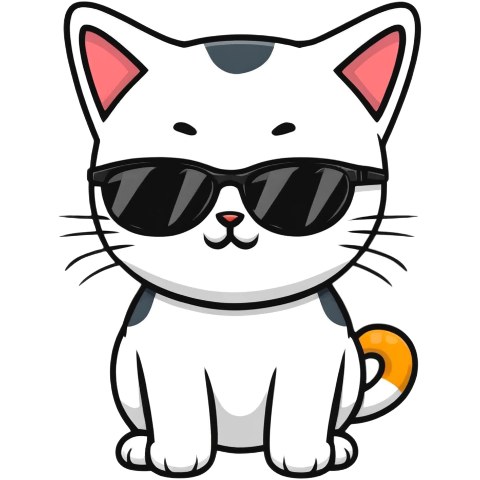 Cat with sunglasses emoji