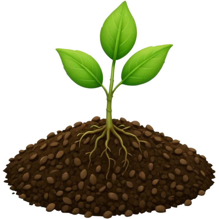A tiny two leaf seedling coming out of a seed emoji