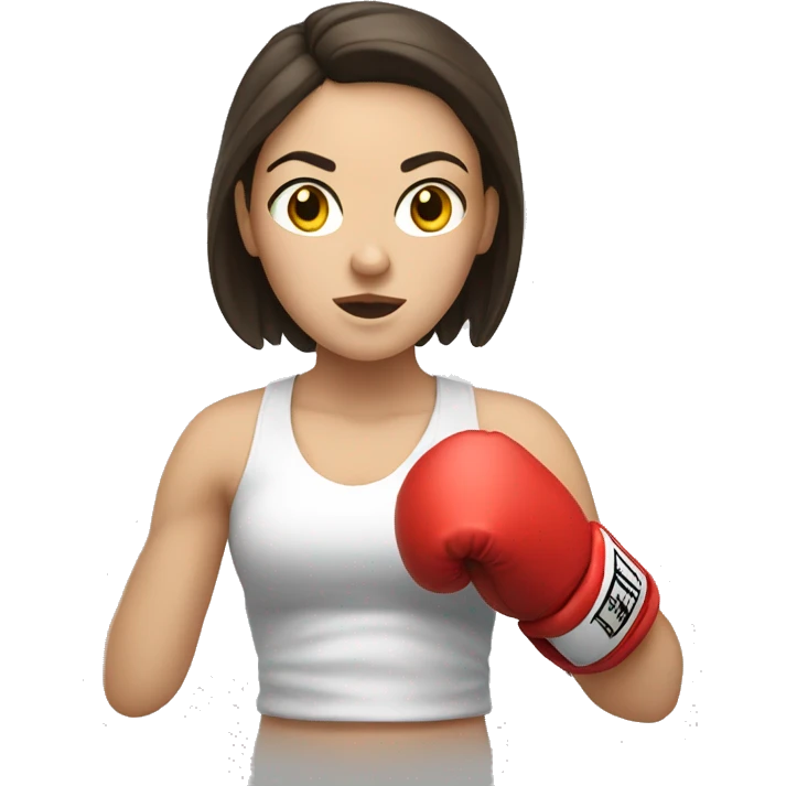 white brunette girl boxing emoji
