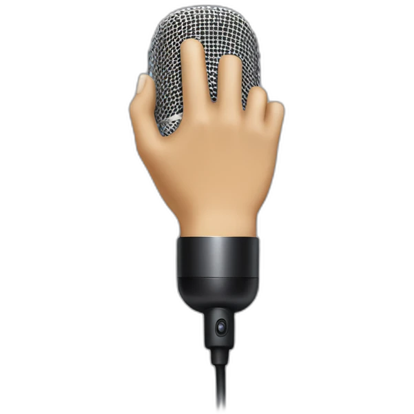 hand leaving microphone emoji