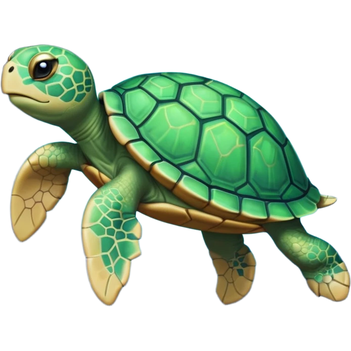 Create a single emoji of a Quasar Turtle in full body, shown at a slight side angle in a natural, characteristic pose with cosmic energy.

 emoji