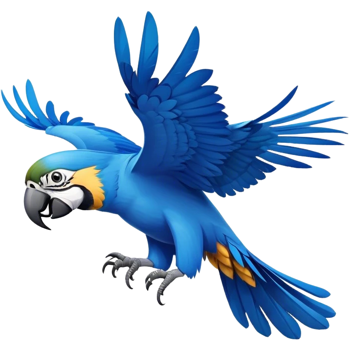 Uma arara azul voando emoji