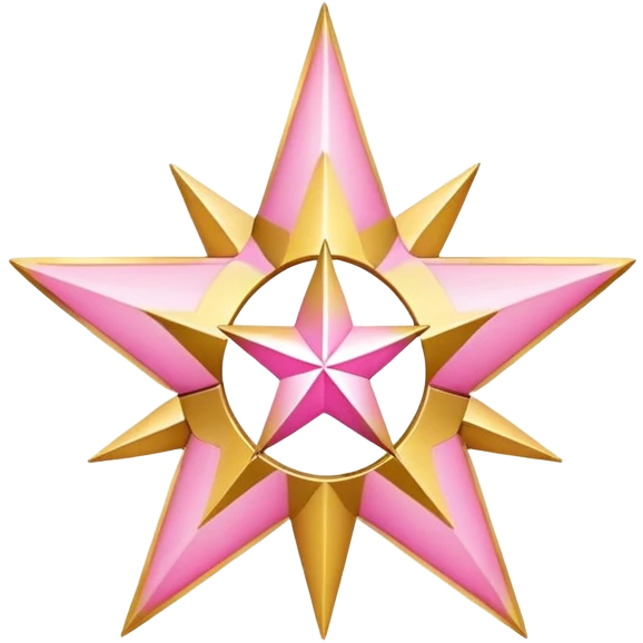 North Star gold and white pink emoji