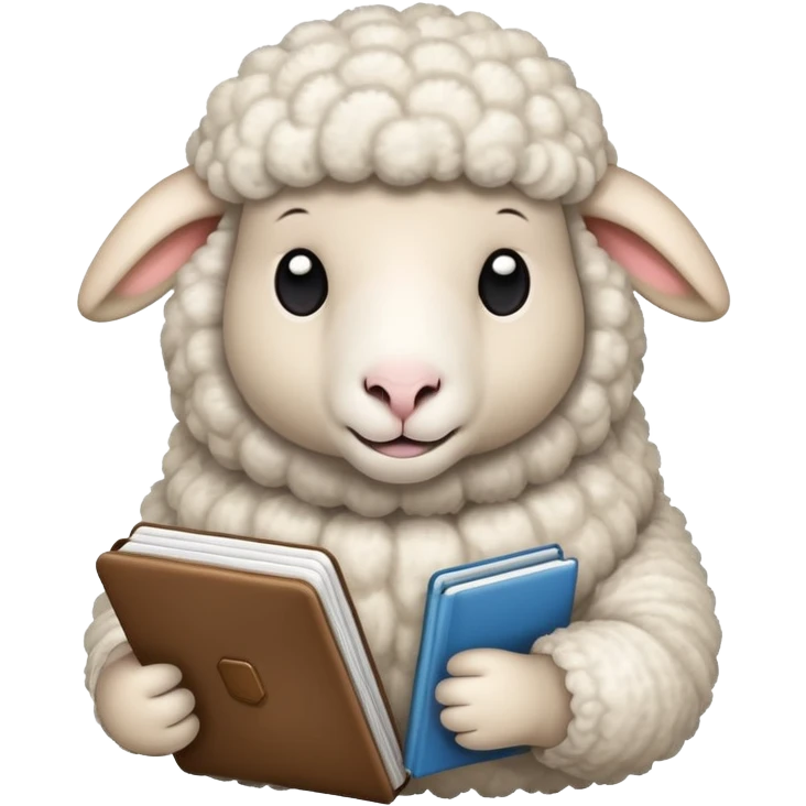 sheep with notebook emoji