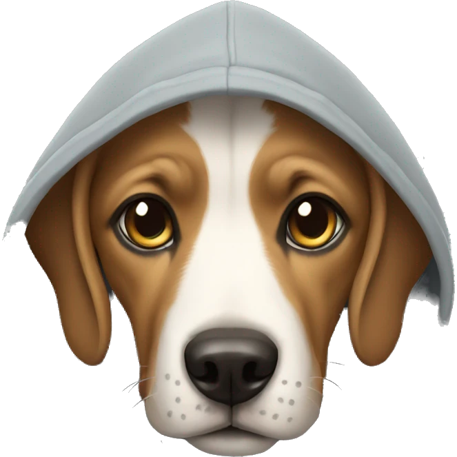 Dog wearing a hoodie emoji