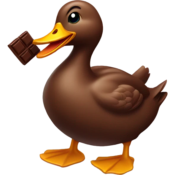 Duck eating chocolate  emoji