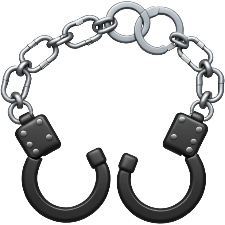 Black Leather handcuffs, connected by one chain link emoji