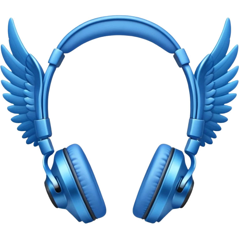 blue headphones with wings emoji