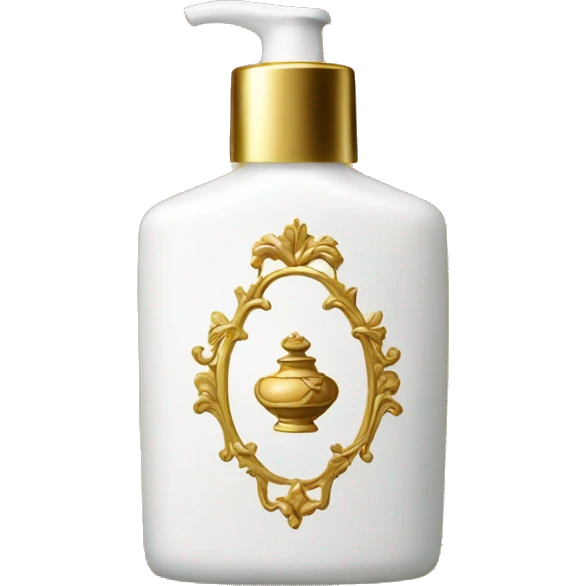 Rococo white lotion with a gold bottle emoji