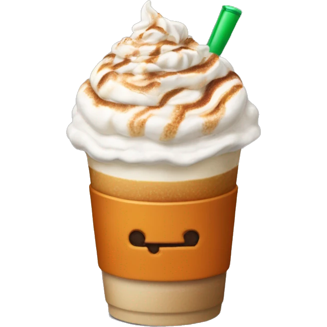 Pumpkin spice latte with whipped cream on top emoji
