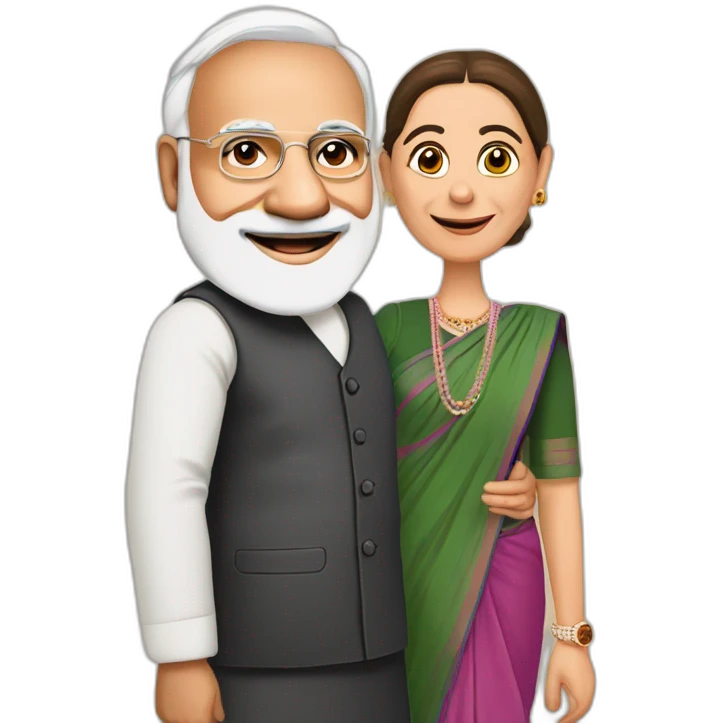 Narendra Modi and Sonia Gandhi emoji