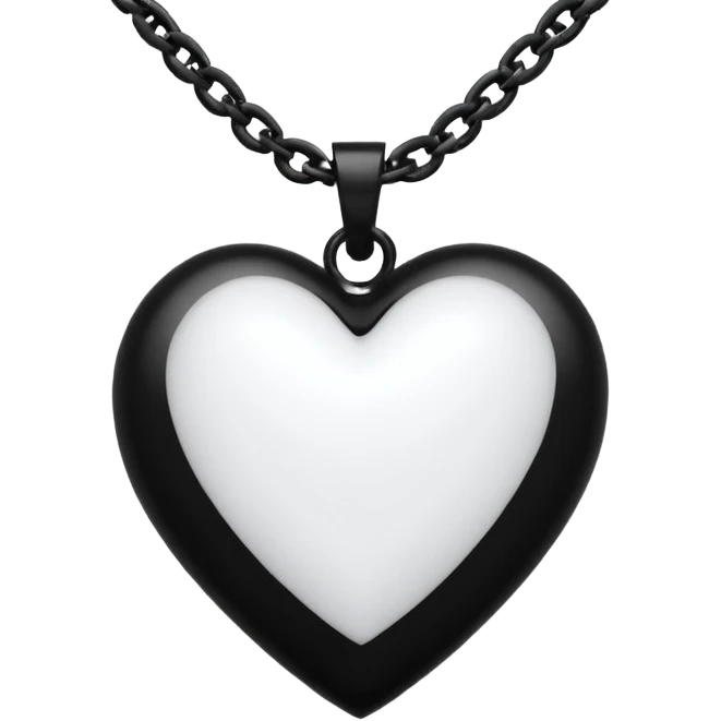 white goth heart with black studs or chains emoji
