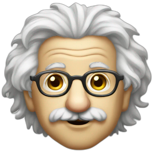 Albert Einstein with glasses emoji