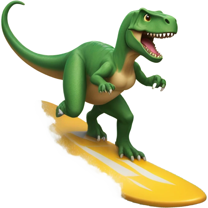 Trex surfing while playing a game emoji