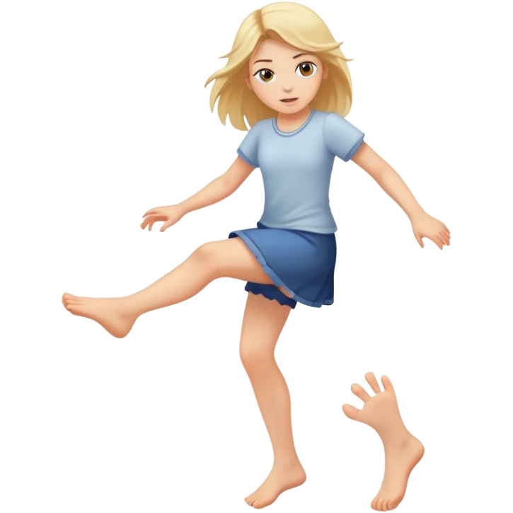 girl with feet kicking up emoji